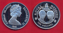 Münze Cayman Islands  10 $  1981  Hochzeit Charles & Diana   Silber - Iles Caïmans