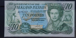 Falkland Islands  10  Pounds  1986.  Pick 14. UNC - Falkland Islands