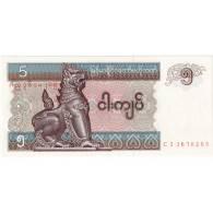 Myanmar, 5 Kyats, NEUF - Myanmar