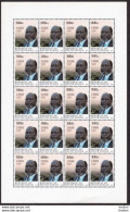 SOUTH SUDAN Surcharged Overprint On 3.5 SSP Dr John Garang Stamp FULL SHEET SOUDAN Du Sud Südsudan - Sudan Del Sud