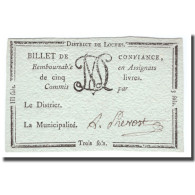 France, 3 Sols, Undated (1791-92), LOCHES, SUP+ - Assignats