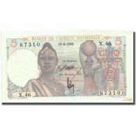 Billet, French West Africa, 5 Francs, 1943, 1943-08-17, KM:36, SPL - West African States