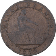 Espagne, Provisional Government, 5 Centimos, 1870, Cuivre, TB, KM:662 - Autres & Non Classés