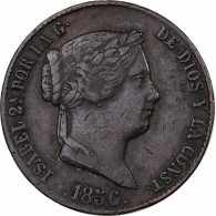 Espagne, Isabel II, 25 Centimos, 1856, Segovia, Cuivre, TB+, KM:615.2 - Autres & Non Classés