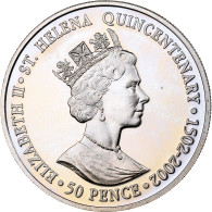 Sainte-Hélène, Elizabeth II, 50 Pence, 2002, Valcambi, Cupro-nickel, PROOF - Sainte-Hélène