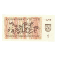 Billet, Lituanie, 1 (Talonas), 1992, KM:39, NEUF - Latvia