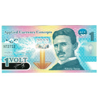 Billet, États-Unis, 2013, 1 VOLT NIKOLA TESLA, NEUF - A Identifier