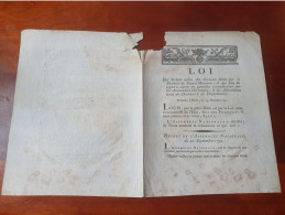 LOI Du 19 Octobre 1791 Qui Déclare Nulles Des élections Faites Par Le District De Pont à Mousson.... - Decrees & Laws