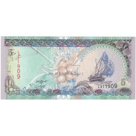 Billet, Maldives, 5 Rufiyaa, 2011, Undated, KM:18d, NEUF - Maldive