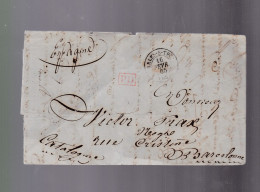 Une Lettre France Préphilatélie   Cachet Arles  1865   ( Papier Fin  Pourtour Abimé ) Destination Barcelone Espagne - Non Classés