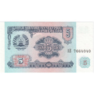 Billet, Tajikistan, 5 Rubles, KM:2a, NEUF - Tajikistan