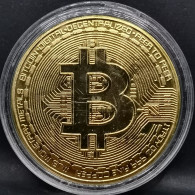 JETON MEDAILLE DOREE 40mm BITCOIN /// TOKEN - Non Classés