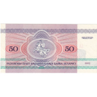 Bélarus, 50 Rublei, 1992-1996, 1992, KM:7, NEUF - Belarus
