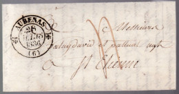 Une Lettre France Préphilatélie    Marque  Cache T Aubenas  1836   Destination St Etienne - Non Classés