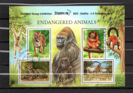 Ireland 1998 Sheet Endangered Animals/STAMPA (Michel Bl. 29 II) Nice Used - Blocks & Kleinbögen