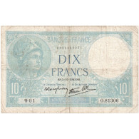 France, 10 Francs, Minerve, 1940-12-05, O.81306901, TB - 10 F 1916-1942 ''Minerve''