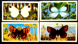 UK.GB ENGLAND 1960, SMALL CARD 4 DIFF BRITISH BUTTERFLIES ISSUE BY BROOK BOND TEA. - Covers & Documents