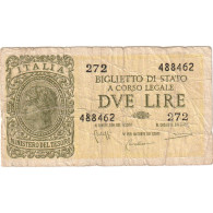 Italie, 2 Lire, 1944-11-23, TB+ - Regno D'Italia – 2 Lire