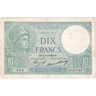 France, 10 Francs, Minerve, 1936-12-17, H.67743044, TTB - 10 F 1916-1942 ''Minerve''