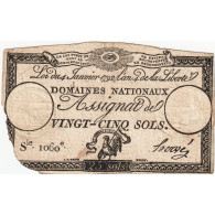 France, 25 Sols, SERIE 1060, TB+ - Assignats