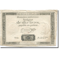 France, 10 Livres, 1792, Taisaud, 1792-10-24, TB+, KM:A66b - Assignats