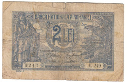 ROMANIA	2	LEI	15/03/1915	PICK 18	VG/F	VICE GUVERNATOR - Romania