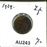 1 CENT 1929 NEERLANDÉS NETHERLANDS Moneda #AU243.E.A - 1 Cent