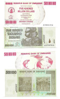 Zimbabwe 500.000 + 500.000.000 Dollars 2008 UNC / NEUF - Zimbabwe