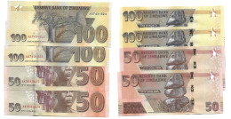Zimbabwe 50 + 100 Dollars 2020 UNC / NEUF - 2 X 2 Consecutive - Zimbabwe