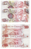 Ghana 10 Cedis 1978 UNC / NEUF - 2 Consecutive - Ghana