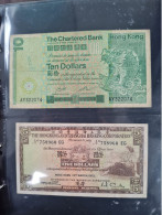 Billets Hong Kong// Lot  De 2 Billets En Mauvais Etat. 10 Dollars, Et  5 Dollars  Voir Scan - Hong Kong