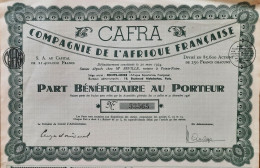CAFRA - Compagnie De L'Afrique Française  - 1924 - Pointe-Noire (Afrique Equatoriale Française) - Afrika