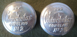 PAIRE DE VIEILLES BOITES DE 100 PUNAISES CHINCHETOS CON CLAVOS N°2 - Altri & Non Classificati