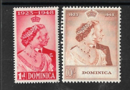 DOMINICA 1948 SILVER WEDDING SET UNMOUNTED MINT (MINT NEVER HINGED) Cat £30+ - Dominica (...-1978)