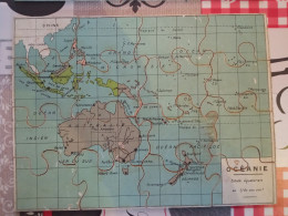 Puzzle Géographique En Bois- Carte De L’Océanie - Année 1889 ? - Léon Saussine - Jouets Anciens