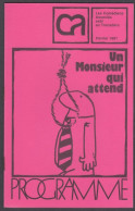 133PF/ LIEGE, TROCADÉRO, Les Comédiens Associés, 02/1981, *Un Monsieur Qui Attend* D'Emlyn Williams - Programas