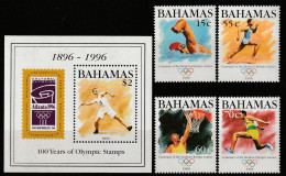 BAHAMAS - N°895/8+BLOC N°78 ** (1996) Jeux Olympiques D'été à Atlanta - Bahamas (1973-...)