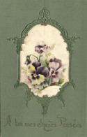 PC WOVEN SILK, FLOWER BOUQUET, VINTAGE SILK POSTCARD (b15053) - Altri & Non Classificati