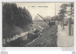 Julot1939 ...  LIER ..-- Avenue Du Canal . GRUE ANCIENNE , Péniche . 1910 Vers COUVIN  ( Louis FOURNY , Station De ) . - Lier