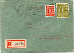 Z. A. A. S.  LETTRE RECOMMANDEE DEPART HOYERGWERRDA 4-11-46 POUR L'ALLEMAGNE - Covers & Documents