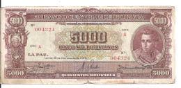BOLIVIE 5000 BOLIVIANOS L.1945 VG+ P 145 - Bolivia