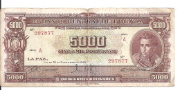 BOLIVIE 5000 BOLIVIANOS L.1945 VF P 145 - Bolivia