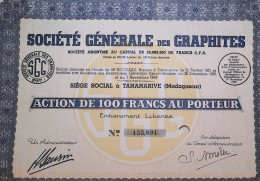 T /13/12 > Actions >1 Titre >Société Général Des Graphites   >1931 > Madagascar > - Afrika