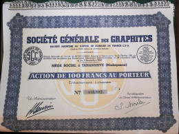 T /13/13 > Actions > 8 Titres >Société Général Des Graphites >1931 > Madagascar > - Afrika