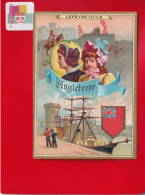 LU LEFEVRE UTILE Biscuits Jolie Chromo Dorée ANGLETERRE ROYAUME UNI Dos Phare Navire Port Mineurs - Lu