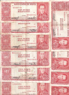 BOLIVIE 100 PESOS L.1962 VF P 163 ( 10 Billets ) - Bolivia