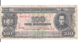 BOLIVIE 100 BOLIVIANOS  L.1945 VF P 142 - Bolivia