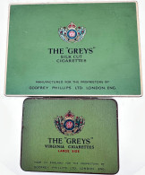 Lot De 2 Anciennes Boites En Fer (vide) THE "GREYS" Pour 50 Et 20 Cigarettes. - Empty Tobacco Boxes