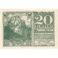 Autriche, Hinterstoder, 20 Heller, Montagne, 1920, 1920-12-31, SPL, Mehl:FS 377a - Monetary /of Necessity