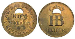 05295 GETTONE TOKEN JETON VENDING ADVERTISING HOFBRAUHAUS MUCKL FESTAHALLE 1 LITER - Other & Unclassified